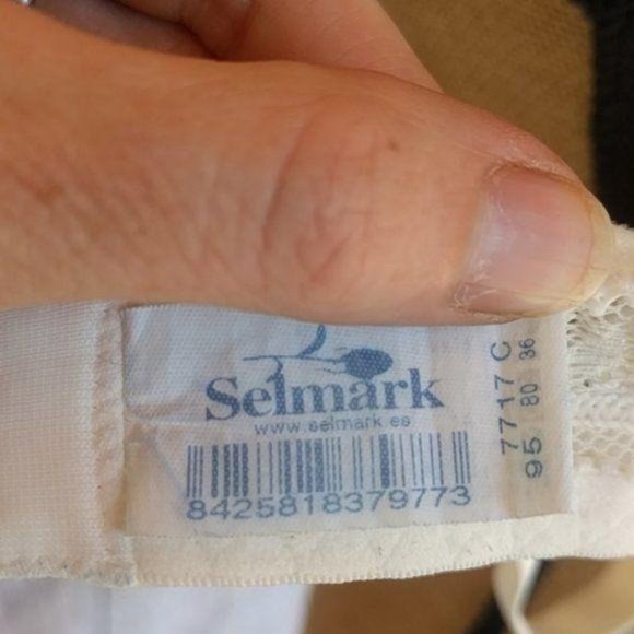 Selmark Women's Size 36C Ivory Floral Lace Lightly Lined Bra Underwire - Picture 8 of 8